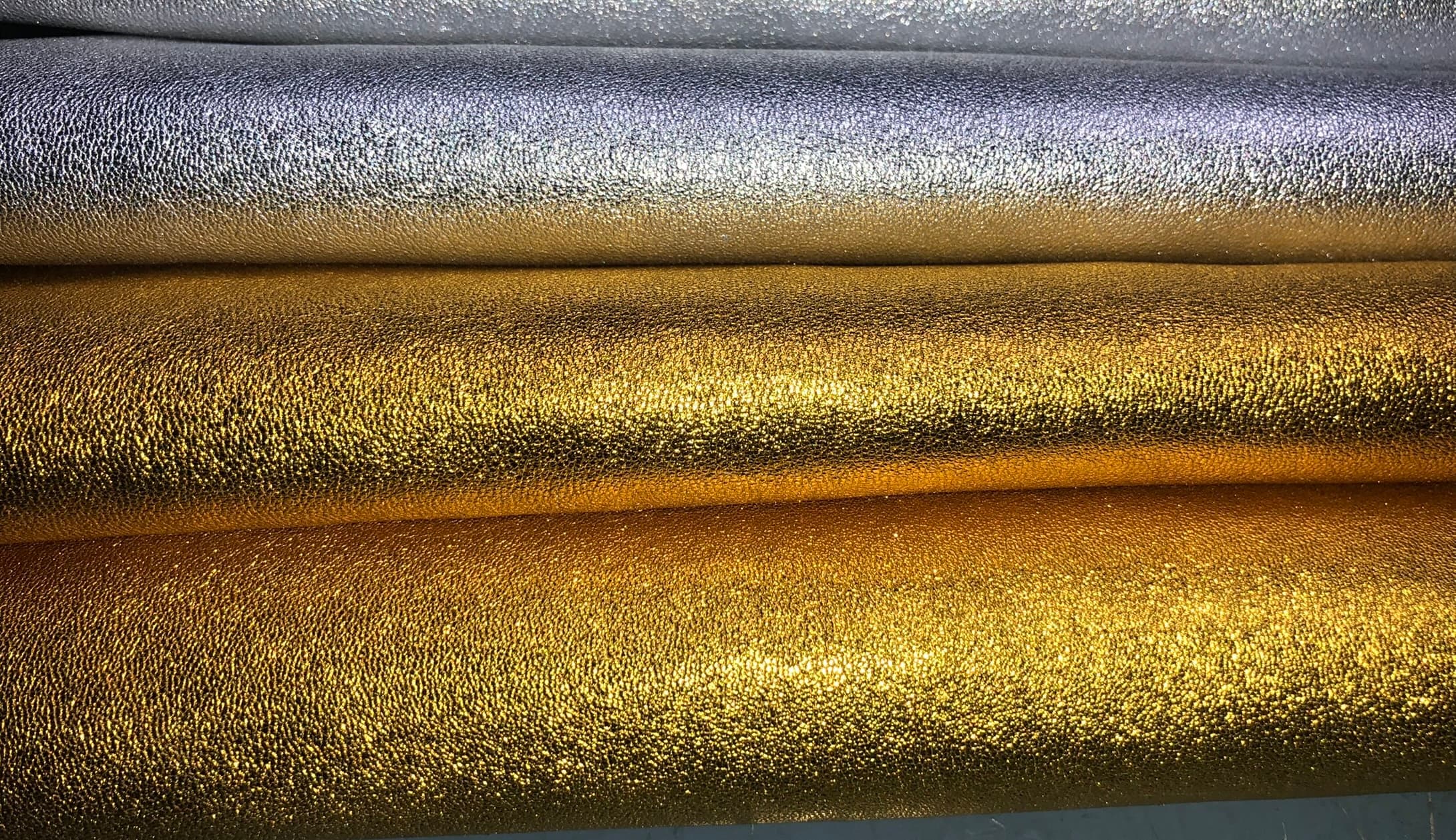 Amber leather folds.